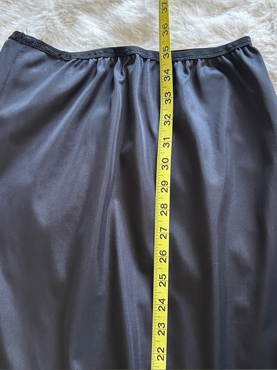 Vintage Black Slip Maxi Skirt w/ Lace Trim M - Picture 10 of 10